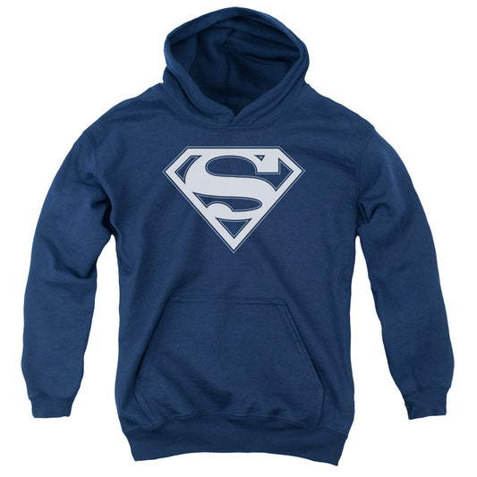 Superman Navy & White Shield Kids Youth Hoodie Navy