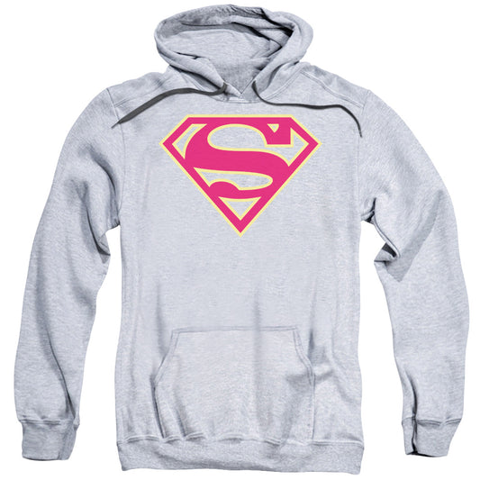 Superman Red &Amp; Gold Shield Mens Hoodie Athletic Heather