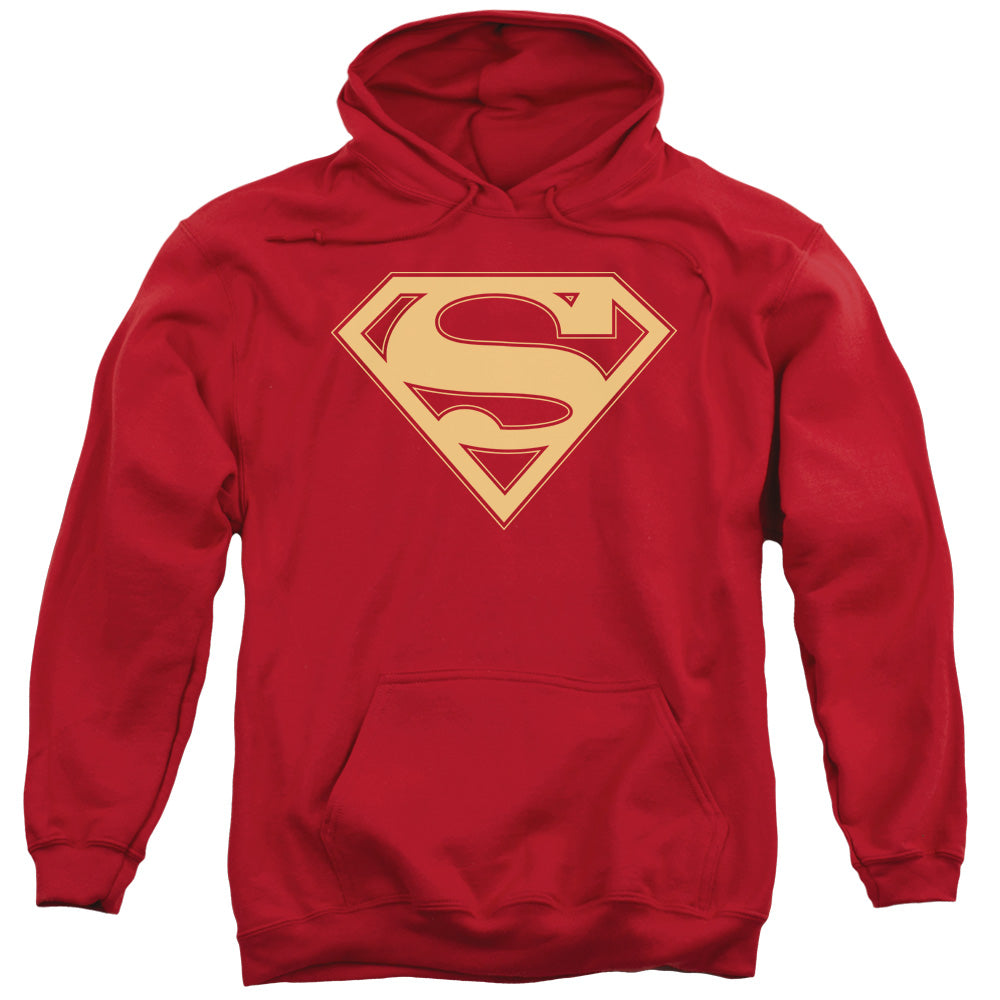 Superman Red &Amp; Gold Shield Mens Hoodie Red