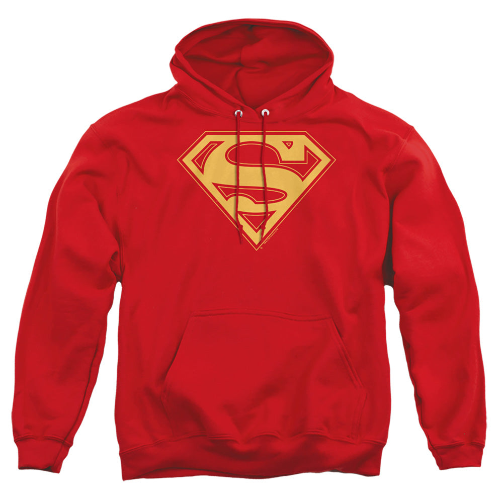 Superman Red &Amp; Gold Shield Mens Hoodie Red