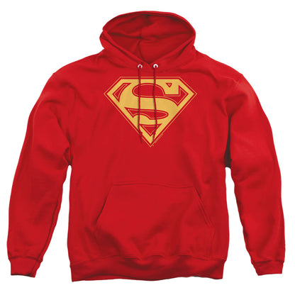 Superman Red &Amp; Gold Shield Mens Hoodie Red