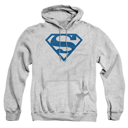 Superman Blue &Amp; White Shield Mens Hoodie Athletic Heather