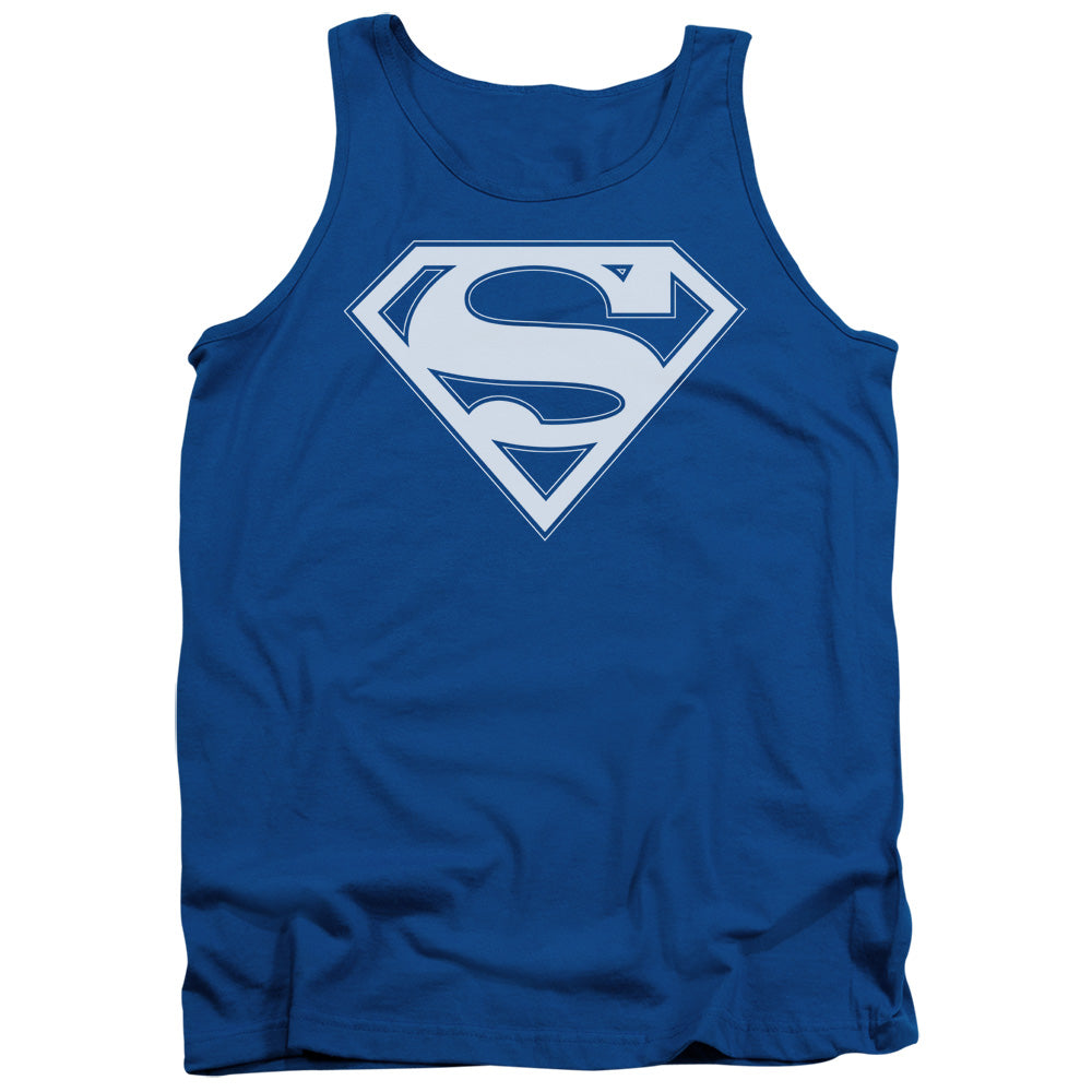 Superman Blue & White Shield Mens Tank Top Shirt Royal Blue