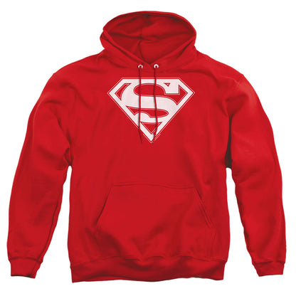 Superman Red &Amp; White Shield Mens Hoodie Red