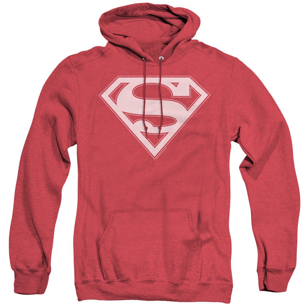 Superman Red & White Shield Mens Heather Hoodie Red