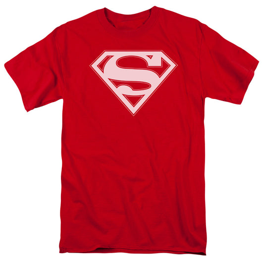 Superman Red & White Shield Mens T Shirt Red