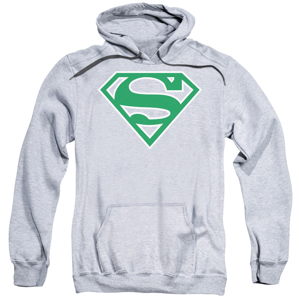 Superman Green &Amp; White Shield Mens Hoodie Athletic Heather