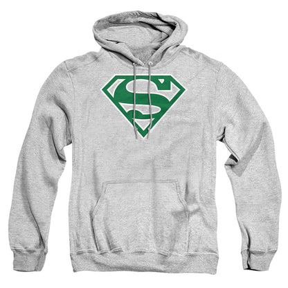 Superman Green &Amp; White Shield Mens Hoodie Athletic Heather