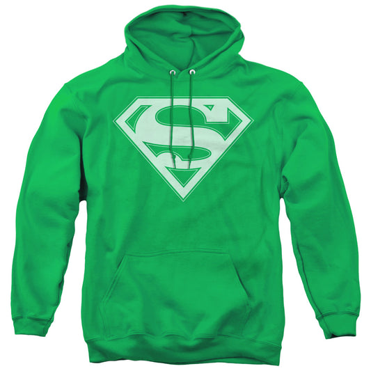 Superman Green & White Shield Mens Hoodie Kelly Green