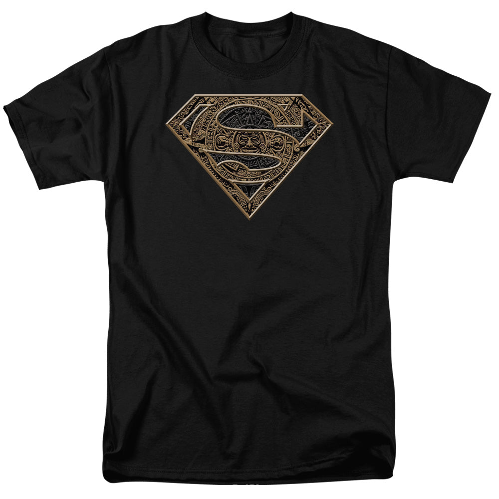 Superman Aztec Shield Mens T Shirt Black 