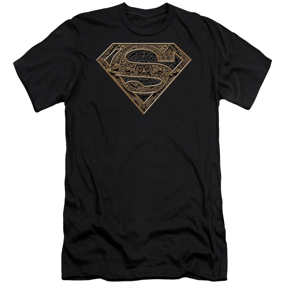 Superman Aztec Shield Premium Bella Canvas Slim Fit Mens T Shirt Black