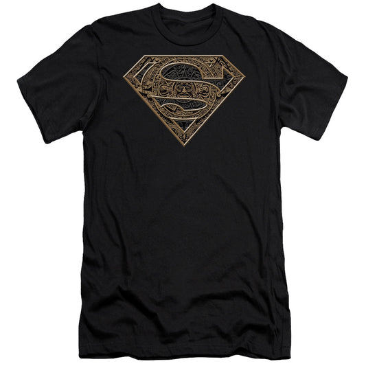 Superman Aztec Shield Premium Bella Canvas Slim Fit Mens T Shirt Black