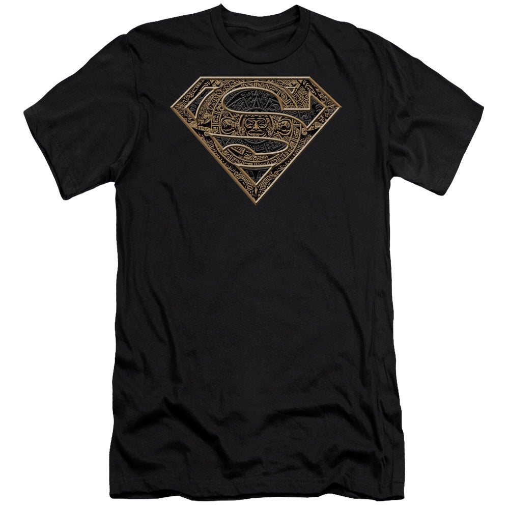 Superman Aztec Shield Slim Fit Mens T Shirt Black