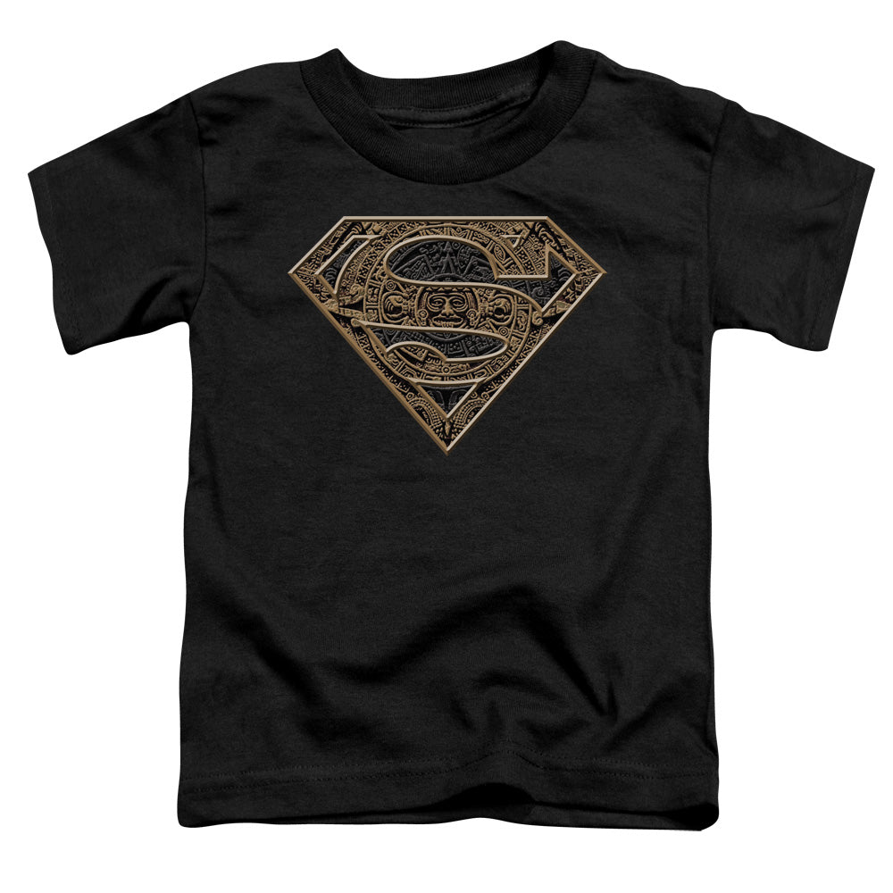 Superman Aztec Shield Toddler Kids Youth T Shirt Black