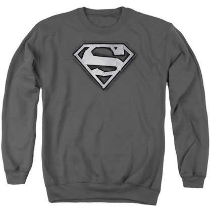 Superman Duct Tape Shield Mens Crewneck Sweatshirt Charcoal