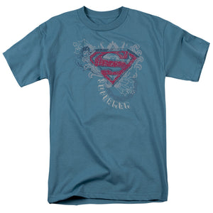 Superman Star And Chains Mens T Shirt Slate