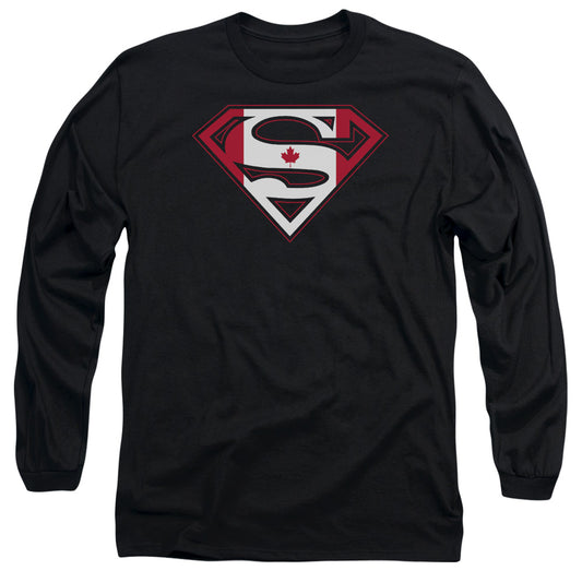 Superman Canadian Shield Mens Long Sleeve Shirt Black