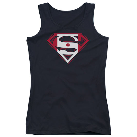 Superman Canadian Shield Womens Tank Top Shirt Black