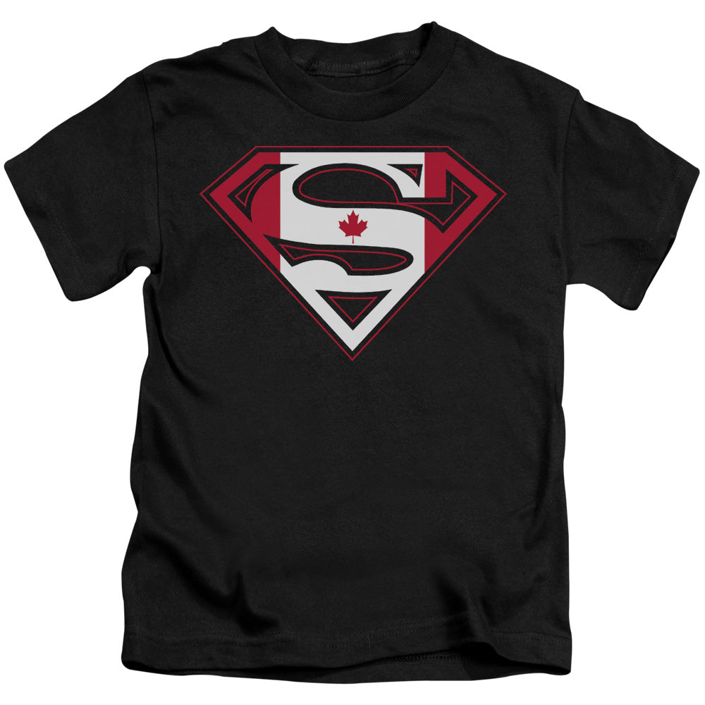 Superman Canadian Shield Juvenile Kids Youth T Shirt Black