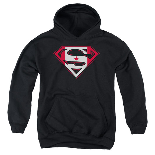 Superman Canadian Shield Kids Youth Hoodie Black