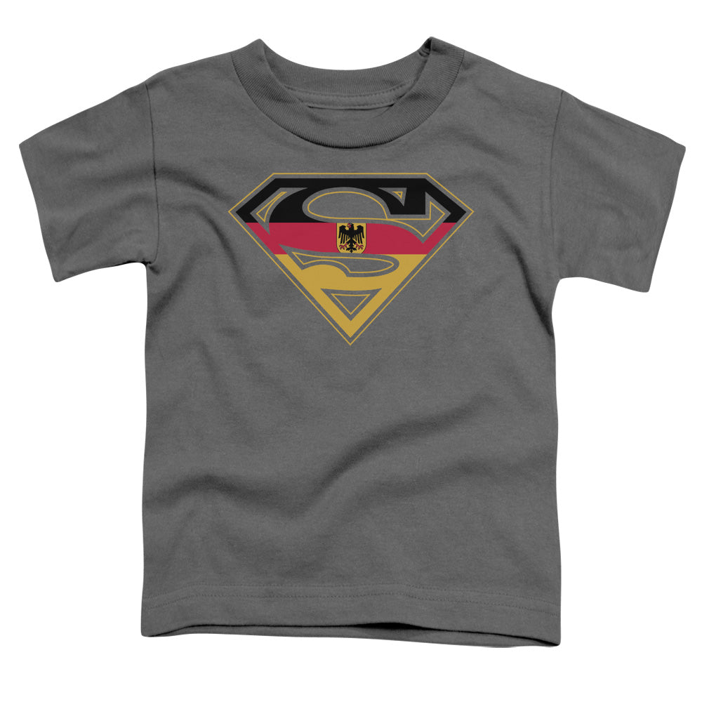 Superman German Shield Toddler Kids Youth T Shirt Charcoal