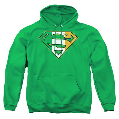 Superman Irish Shield Mens Hoodie Kelly Green