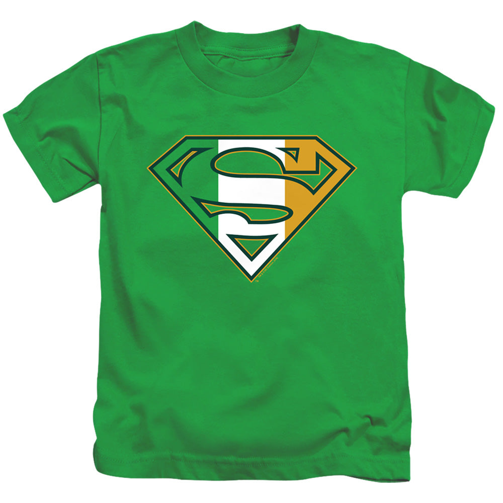 Superman Irish Shield Juvenile Kids Youth T Shirt Kelly Green