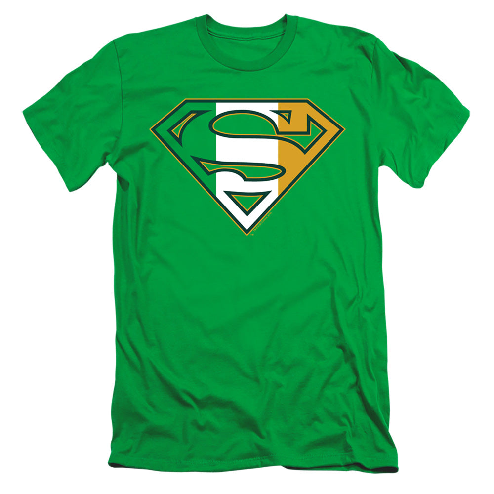 Superman Irish Shield Slim Fit Mens T Shirt Kelly Green