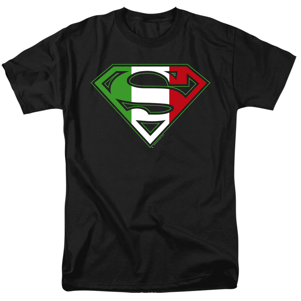 Superman Italian Shield Mens T Shirt Black