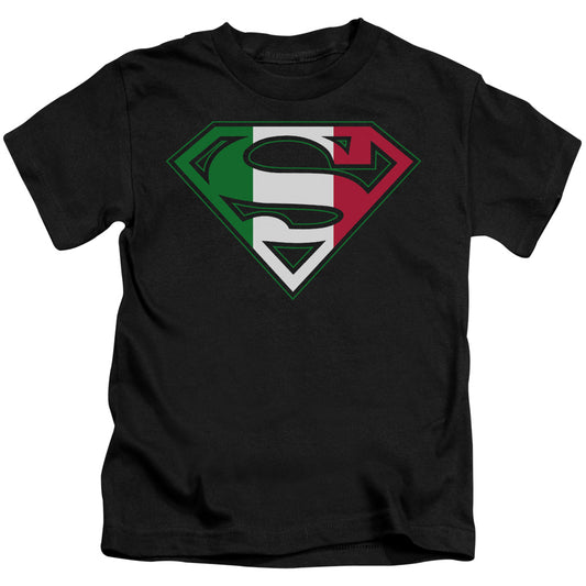 Superman Italian Shield Juvenile Kids Youth T Shirt Black