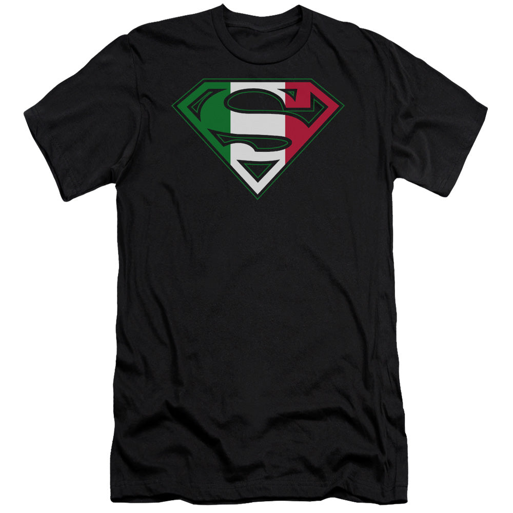 Superman Italian Shield Slim Fit Mens T Shirt Black