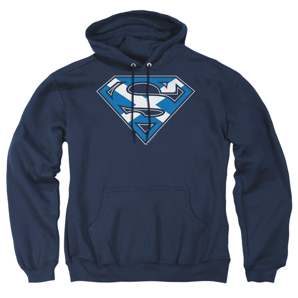 Superman Scottish Shield Mens Hoodie Navy