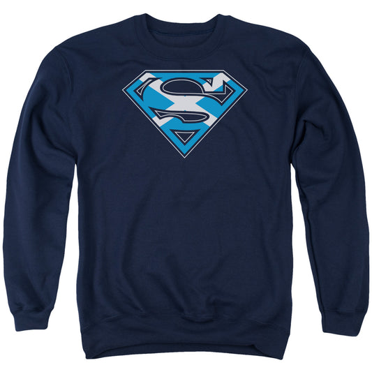 Superman Scottish Shield Mens Crewneck Sweatshirt Navy