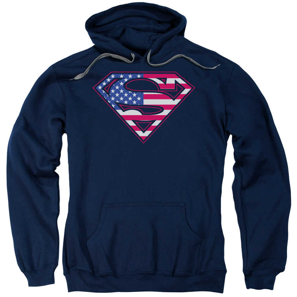 Superman U S Shield Mens Hoodie Navy