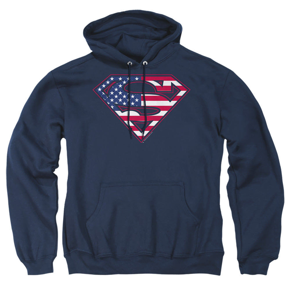 Superman U S Shield Mens Hoodie Navy