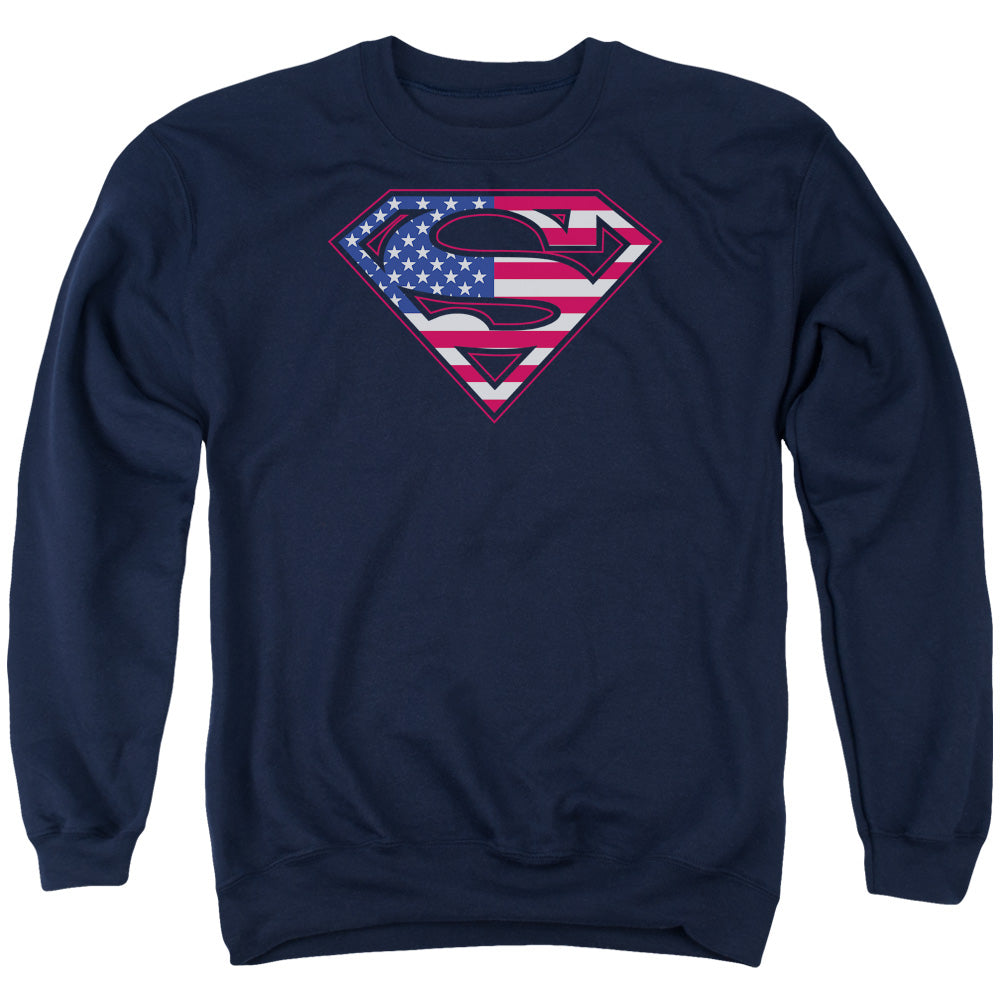 Superman U S Shield Mens Crewneck Sweatshirt Navy