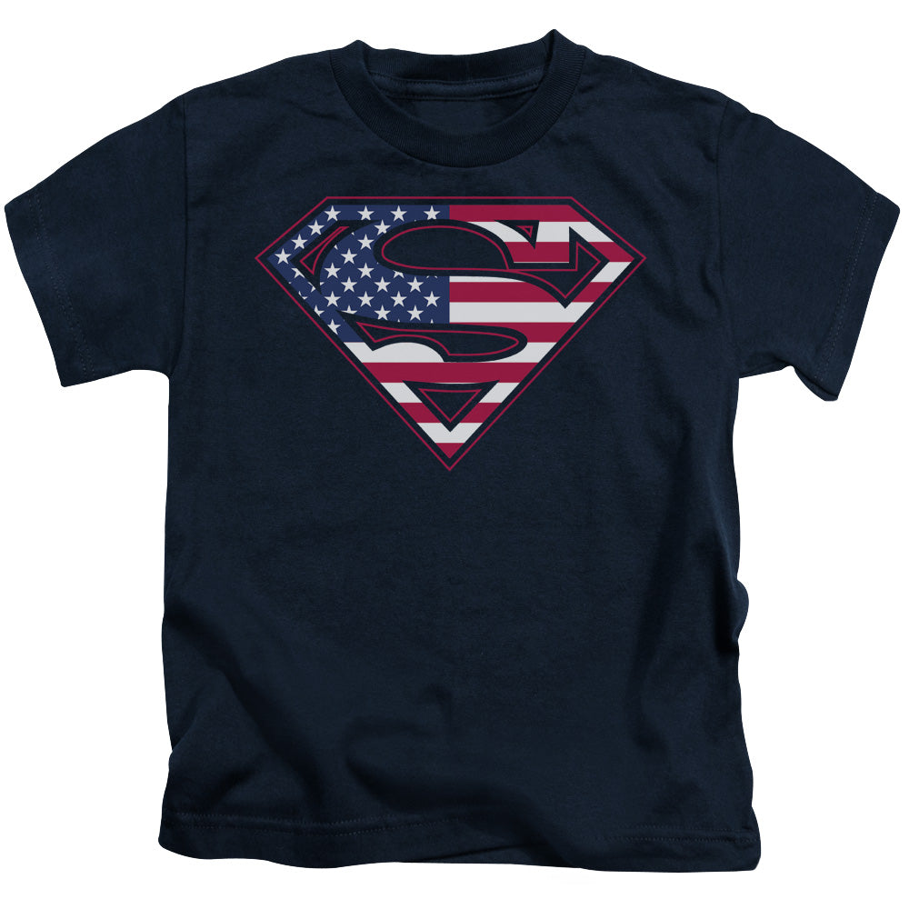 Superman U S Shield Juvenile Kids Youth T Shirt Navy