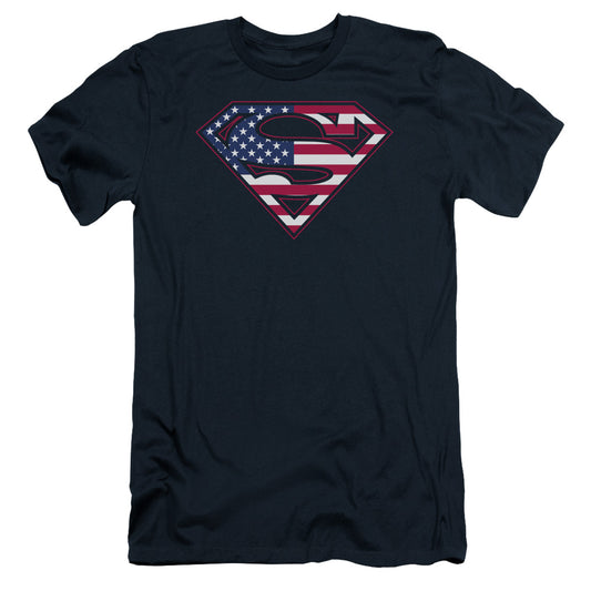 Superman U S Shield Slim Fit Mens T Shirt Navy