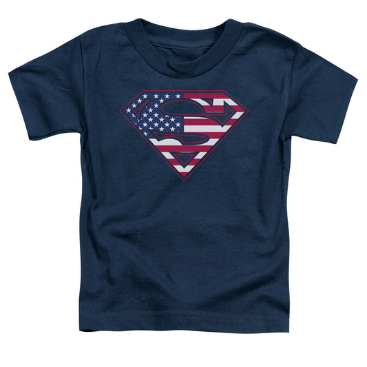 Superman U S Shield Toddler Kids Youth T Shirt Navy