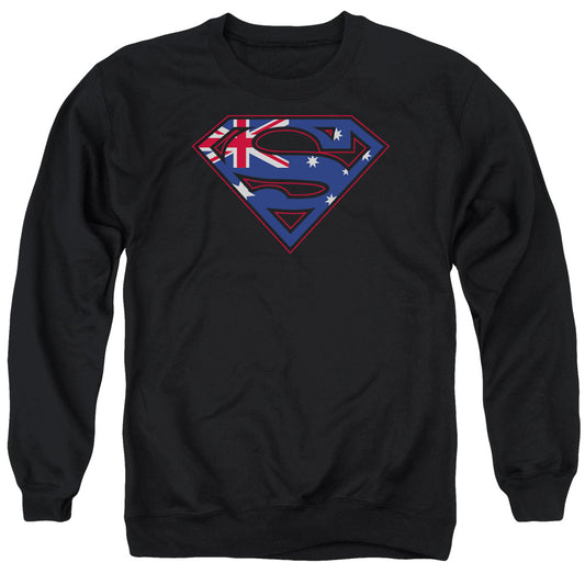 Superman Australian Shield Mens Crewneck Sweatshirt Black