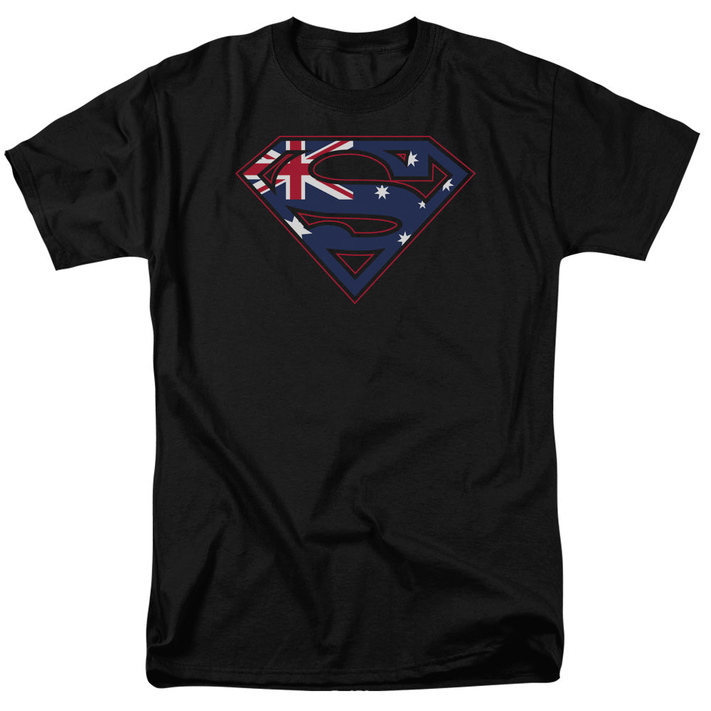 Superman Australian Shield Mens T Shirt Black 