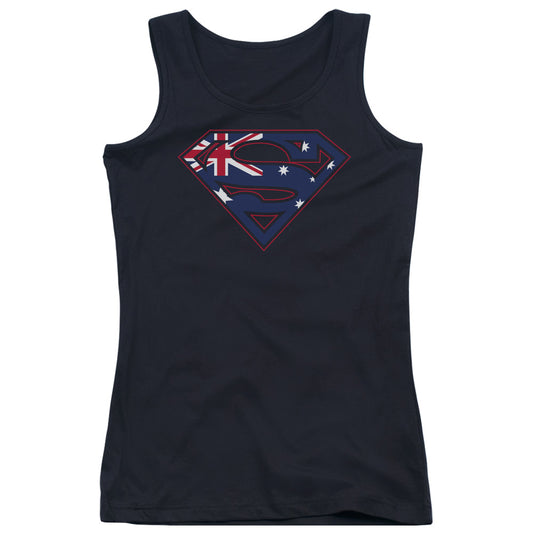 Superman Australian Shield Womens Tank Top Shirt Black