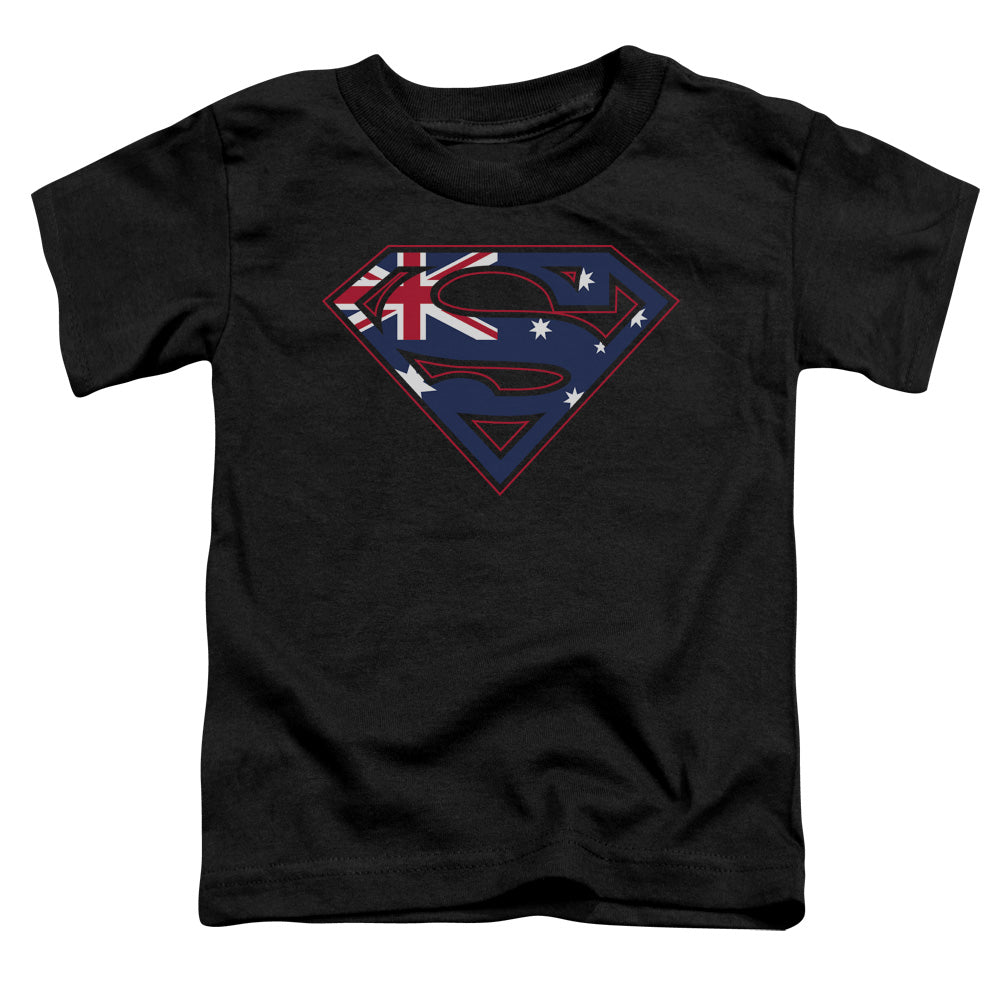 Superman Australian Shield Toddler Kids Youth T Shirt Black