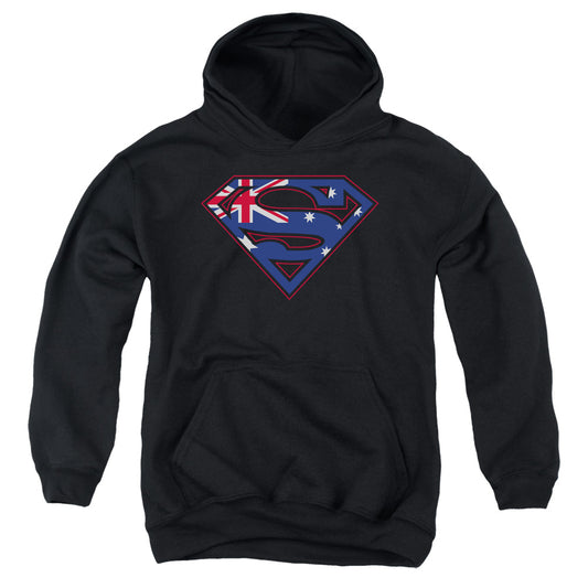 Superman Australian Shield Kids Youth Hoodie Black