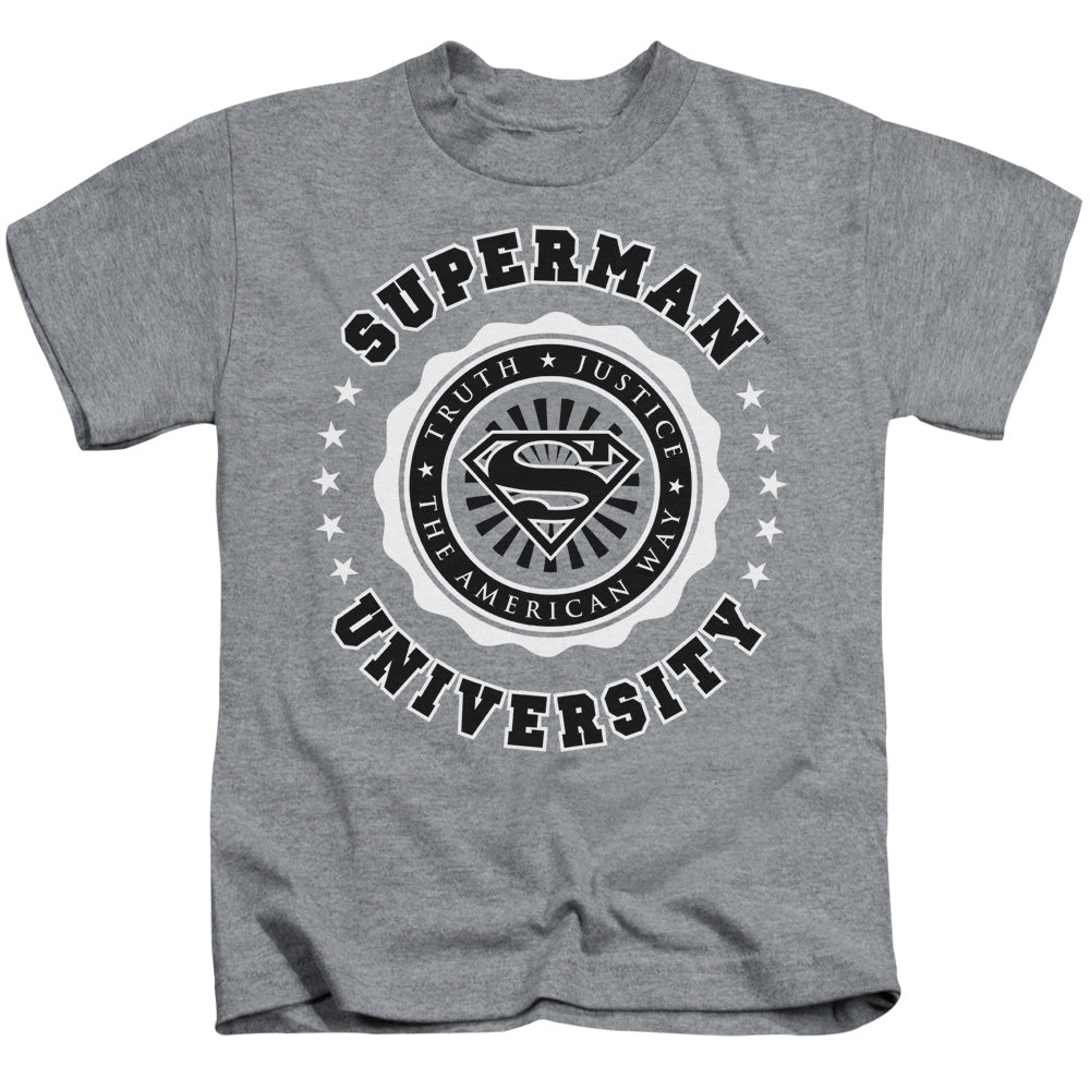 Superman Superman University Juvenile Kids Youth T Shirt Athletic Heather