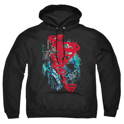 Superman Gritty Mens Hoodie Black