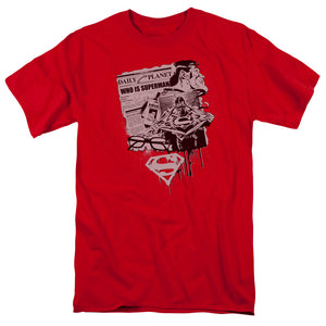 Superman Identity Mens T Shirt Red