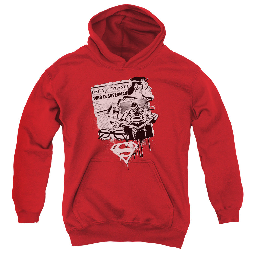 Superman Identity Kids Youth Hoodie Red