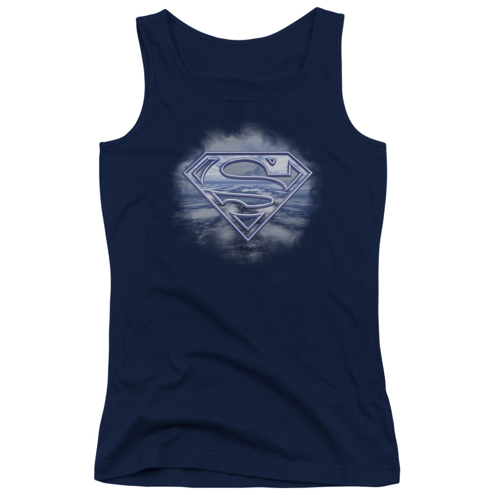 Superman Freedom Of Flight Womens Tank Top Shirt Navy