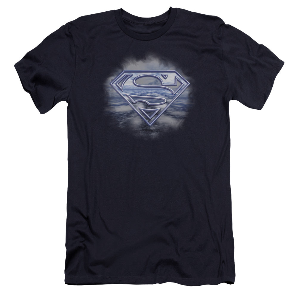 Superman Freedom Of Flight Premium Bella Canvas Slim Fit Mens T Shirt Navy